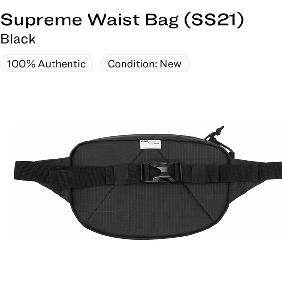 NWT Black Supreme Waist Bag SS21 - Picture 3 of 4